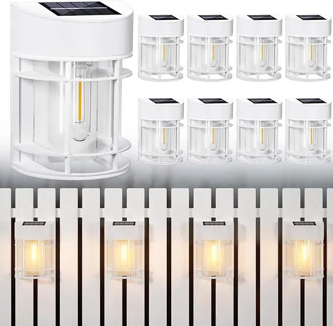 Solar Fence Lights, 8 Pack Deck Light Solar Powered, Waterproof Solar Outdoor Lights Decorative for Garden Backyard Fence Post Patio, White by GreenHaven Gardens