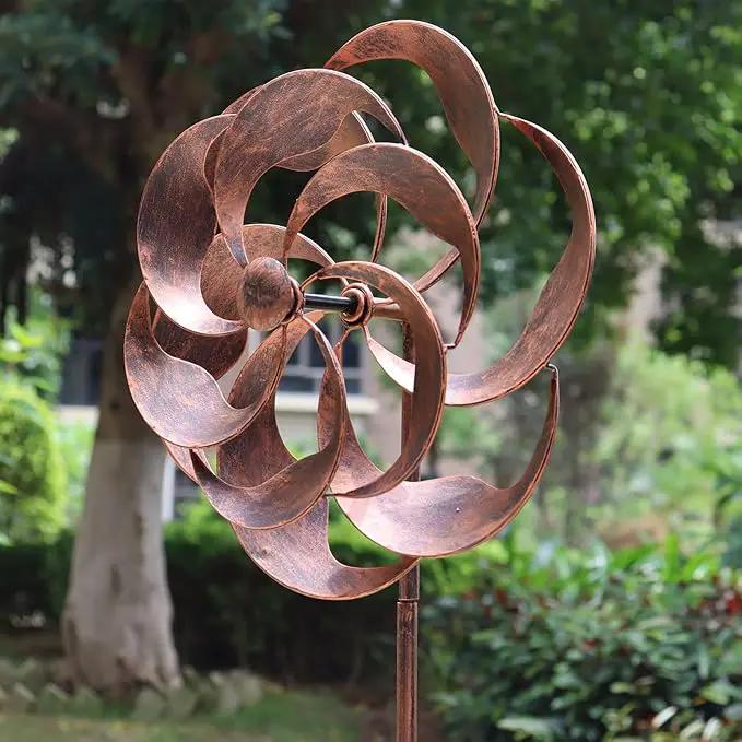 360 Degrees Metal Swivel Classical Wind Spinner Willow Leaves for Patio Lawn Outdoor Yard Lawn Garden by GreenHaven Gardens