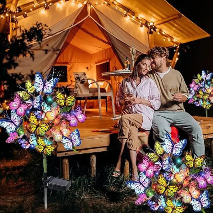 Solar Garden Lights Outdoor Waterproof Decorative Solar Lights Outdoor 8 Pack with 176 LED 136 Butterfly Flower Garden Decor Yard Decorations Patio Lawn, Gifts for Mother's Day Mom Women by GreenHaven Gardens