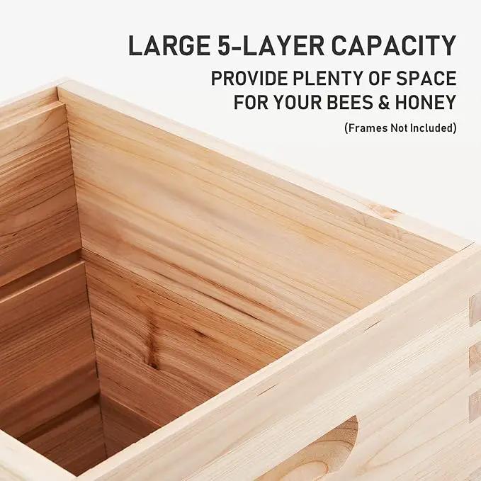 CREWORKS 5 Layer Bee Hive, Beehive for Honey, Bee Box Beekeeping Supplies, Hive Kit for Starter Beekeeper (No Frames) by GreenHaven Gardens