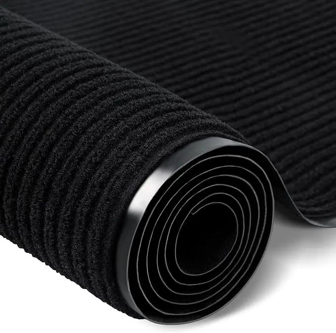 Rubber Door Mat About W3' ×L16' Heavy Duty Large Outdoor Indoor Mat Durable Entrance Doormat Waterproof Rubber Back Rugs for Home Entryway Patio Porch Office Business Areas (Jet Black) by GreenHaven Gardens