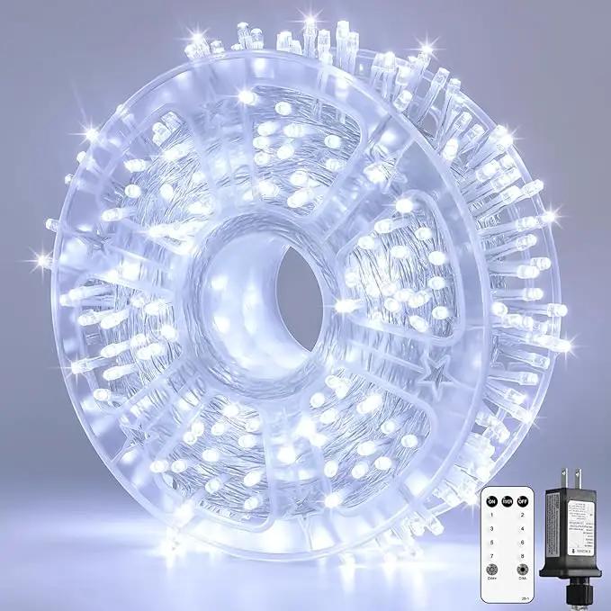 JMEXSUSS 132ft 400 LED Cool White Twinkle Lights for Christmas Tree, 8 Modes with Remote, Plug in for Bedroom Wedding Decoration by GreenHaven Gardens