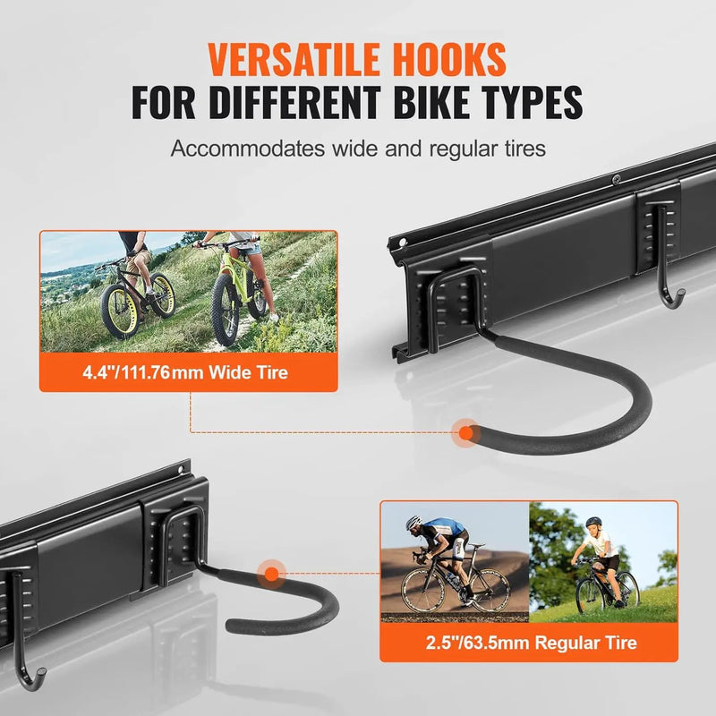 VEVOR Bike Storage Rack, 6 Bike Racks and 6 Helmets Hooks, Wall Mount Bike Storage Hanger, Home & Garage Organizer, Customizable for Various Bike Sizes, Adjustable Holder, Holds Up to 300 lbs, 68-inch by GreenHaven Gardens