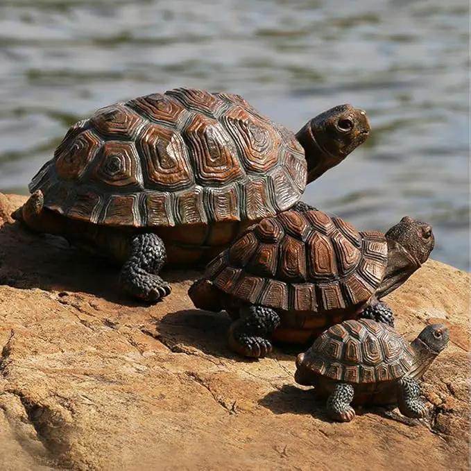 Danmu 1Pc of Polyresin Tortoise Statue Garden Statues, Outdoor Statues, Garden Ornaments, Yard Statue for Home and Fairy Garden Decor (S 5 1/10" x 4 1/3" x 2 1/3") by GreenHaven Gardens