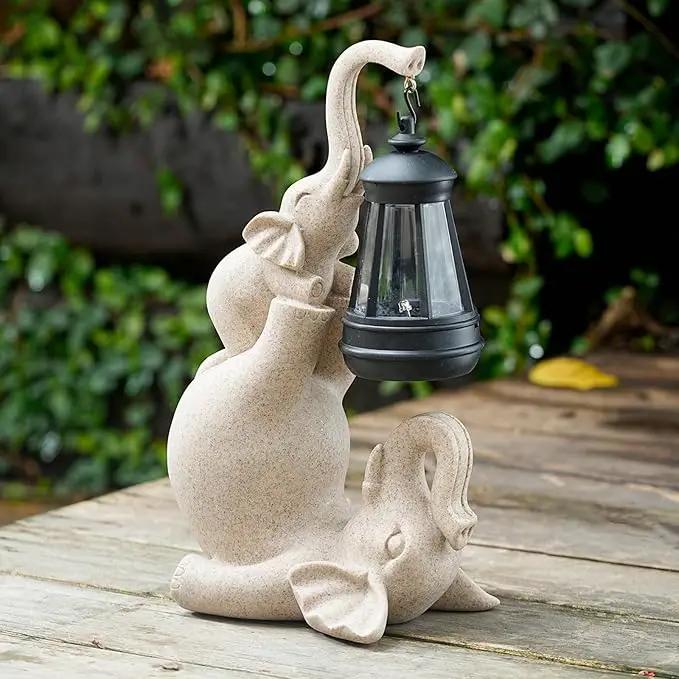 Solar Garden Statue 10 Inch Elephant Decor for Outside Yard Decoration Outdoor Unique Housewarming Gardening Birthday Gifts for Women Grandma by GreenHaven Gardens