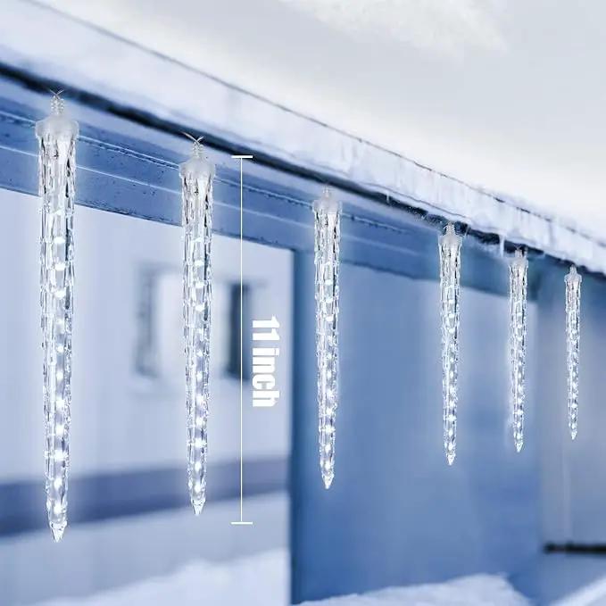 Christmas Meteor Shower Lights Outdoor, 30 Ft With 20 Large Tube 480 LED Dropping Effect, Waterproof Icicle Indoor for Tree Patio Roof Holiday Decor, Cool White by GreenHaven Gardens