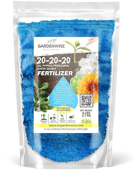 20-20-20 Water-Soluble Fertilizer – Powder for Liquid Plant Food for Indoor & Outdoor Plants, Orchids, Vegetables, Lawns, Flowers – 20 20 20 Fertilizer 3 Quarts (6 lbs) by GreenHaven Gardens