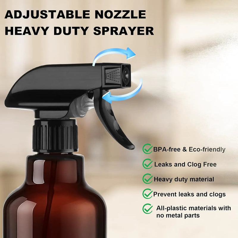 Glass Spray Bottles with Silicone Sleeve 16.9oz 2 Pack Empty Spray Bottle for Hair Mist/Stream Spraying for Cleaning Solutions, Plants, Essential Oils (Brown-grey&yellow) by GreenHaven Gardens