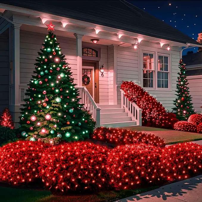 6Ftx4Ft LED Christmas Net Lights Green Wire,Connectable UL Certified Waterptoof Net Lights for Bushes Trees Shurb Garden Outdoor Christmas Decorations by GreenHaven Gardens