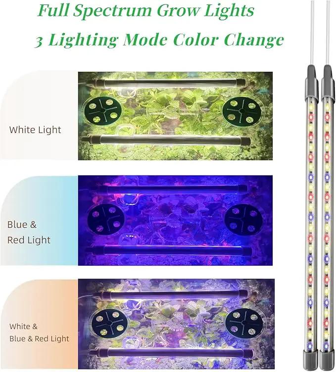 Seed Starter Kit, Seed Starter Tray with Grow Light and Heat Mat, Color Change Full Spectrum Grow Lights Seed Starting Germination Kits, 3 Timing Set Indoor Plant Grow Kit with Humidity Control by GreenHaven Gardens