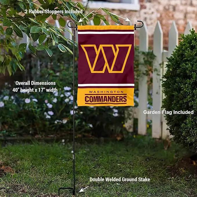 WinCraft Washington Commanders Garden Flag and Flagpole Mount by GreenHaven Gardens