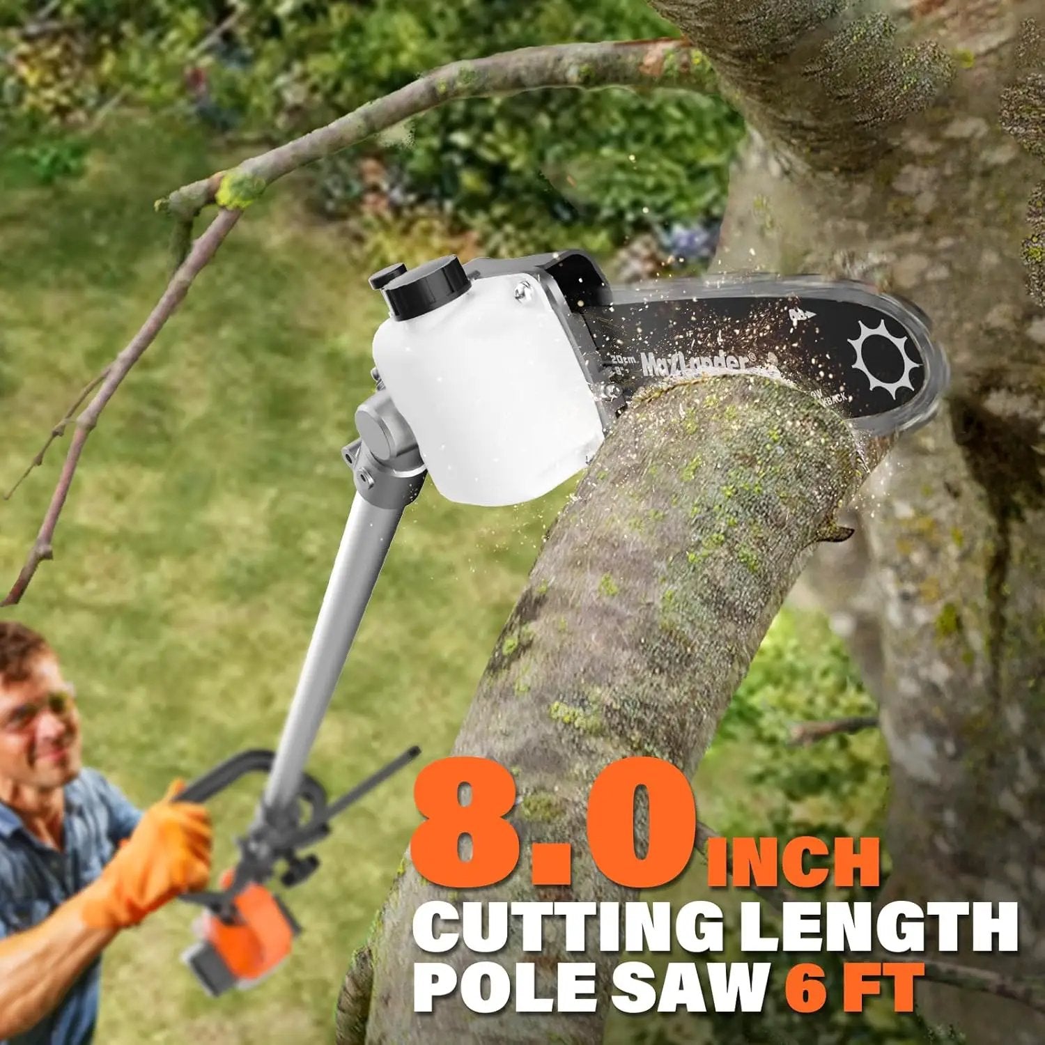 MAXLANDER 40V Hedge Trimmer, Weed Wacker Cordless, 8" Electric Pole Saw and Brush Cutter Blade, 4-in-1 Multi Garden Tools with 2 * 20V 4.0Ah Batteries and 1*Charger by GreenHaven Gardens