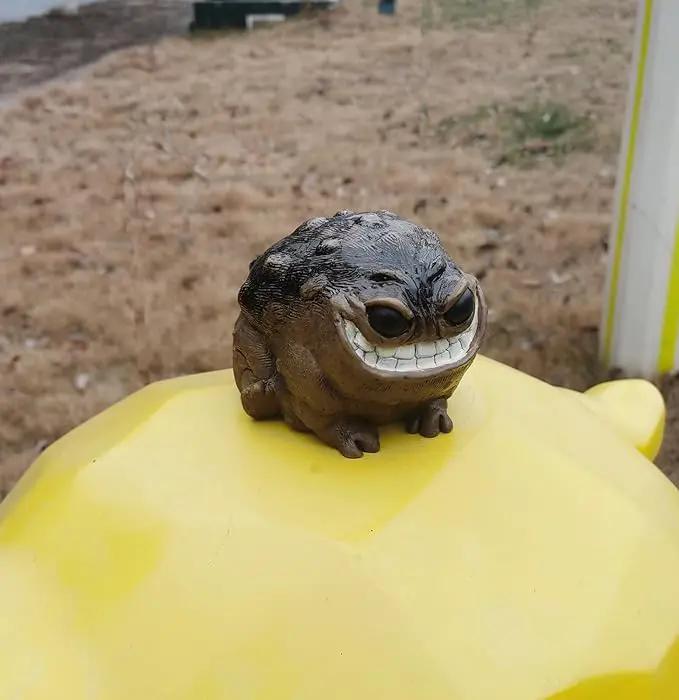 Weird Ugly Funny Monster Frog Obese Toad Garden Accessories Quirky Outdoor Accents Decorative Statue Novelty Home Office Sculpture Unique Gift by GreenHaven Gardens