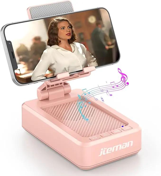JTEMAN Portable Wireless Bluetooth Speakers with Phone Stand,Gifts for Women and Men,Birthday Christmas for Women Men,Kitchen Gadgets for Men,Compatible for iPhone/Samsung/Mini iPad - Pink by GreenHaven Gardens