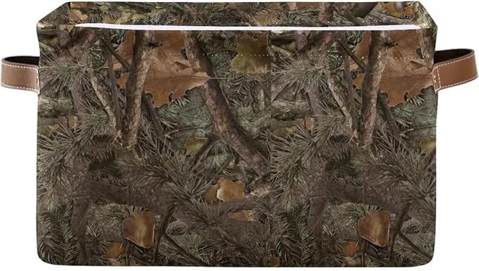 Camouflage Rectangular Storage Basket Organizer Bin Shelf Baskets For Clothes Gifts For Home Office Dorm by GreenHaven Gardens