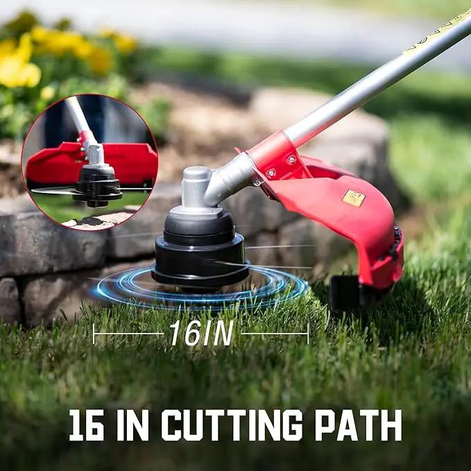 PowerSmart 21-Inch 144cc Gas Push Lawn Mower & 16-Inch 25.4cc String Trimmer/Edger with 10-Inch Brush Cutter for Grass Cutting by GreenHaven Gardens