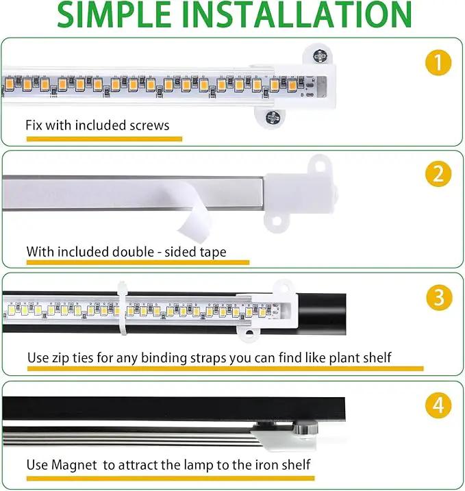 LED Grow Light Strips, Full Spectrum Plant Growing Lights for Indoor Plants 3000K, 144 LEDs Plant Lamp with 3/9/12H Timer, 10 Dimmable Levels, 3 Head 13 Inches by GreenHaven Gardens