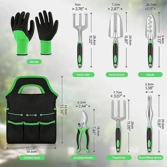 8-Piece Heavy-Duty Gardening Tools with Ergonomic Handles and Storage Bags Make A Wonderful Gift for Parents by GreenHaven Gardens