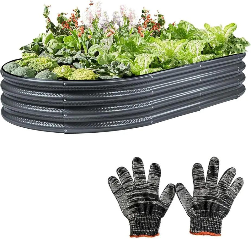 Raised Garden Bed, Galvanized Planter Raised Beds for Outdoor,Vegetables, Flowers & Herbs, Heavy-Duty Metal Raised Garden Beds Outdoor, Rust-Resistant & Easy Assembly (Grey, 6x3x1 ft) by GreenHaven Gardens