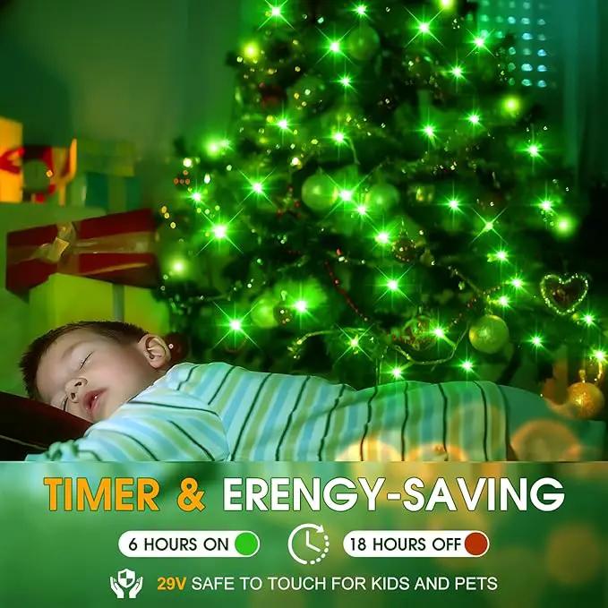 KNONEW 600ft 1500 LED String Lights Outdoor Christmas Lights 8 Modes & Timer Fairy Light Plug in Waterproof LED String Lights for Xmas Yard Tree Wedding Party Holiday Decorations (Green) by GreenHaven Gardens