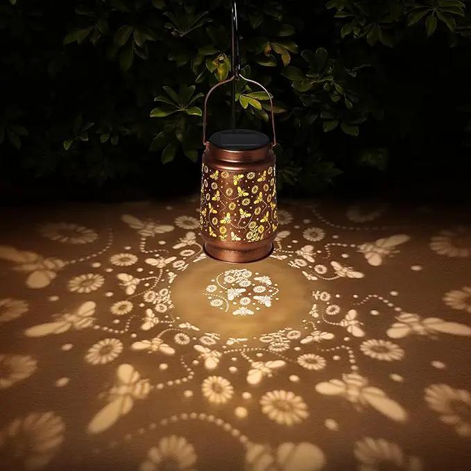 Solar Lanterns Outdoor Waterproof Bee Garden Decor Gifts for Women Mom Grandma Hanging Solar Lights Metal Solar Decoration Outside for Yard, Patio, Backyard, Porch by GreenHaven Gardens