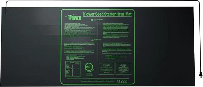iPower 48" x 20" Waterproof Durable Seedling Heat Mat Warm Hydroponic Plant for Indoor Gardening Germination Starting by GreenHaven Gardens