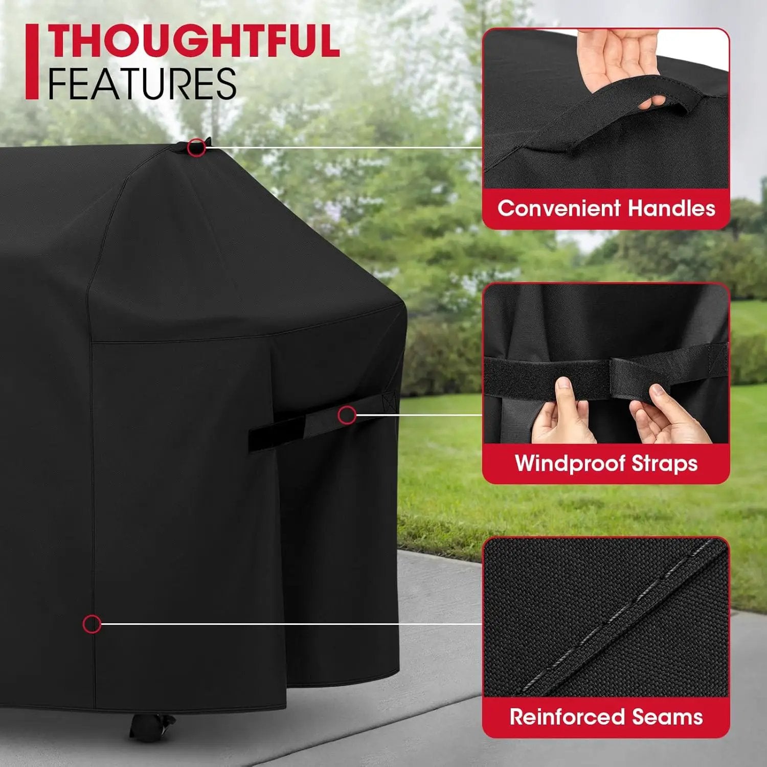 Unicook 58 Inch Grill Cover for Weber Genesis II, LX 300 Series and Genesis 300 Series Gas Grills, Heavy Duty Waterproof Fade Resistant BBQ Cover, All Weather Protection, Compared to Weber 7130 by GreenHaven Gardens