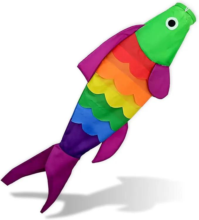 Madrona Brands Rainbow Fish Windsock | Durable Outdoor Hanging Decoration | Yard, Garden, Boat, Home and More | 40-Inch by GreenHaven Gardens