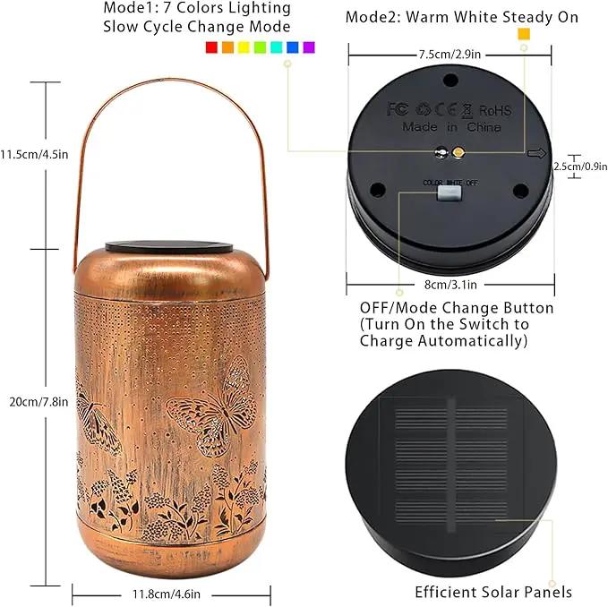 Solar Lanterns Outdoor Butterfly Hanging Lantern Lights, Gardening Gifts for Mom Women Grandma Solar Lights Waterproof LED Mode Change Metal Solar Garden Decor for Patio Yard Lawn Landscape Tabletop by GreenHaven Gardens