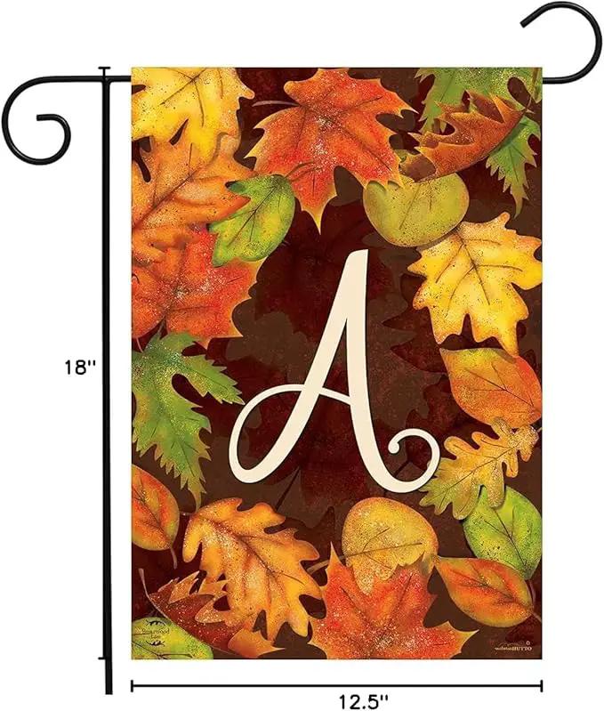 Briarwood Lane Fall Leaves Monogram Letter A Garden Flag by GreenHaven Gardens