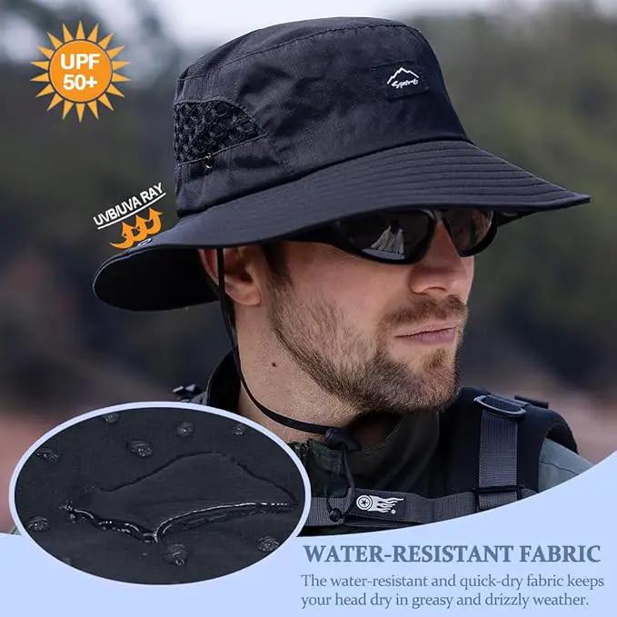 Fishing Hat, UPF50+ Wide Brim Sun Hat for Men Women, UV Protection Hiking Beach Bucket Hats Summer Safari Hat by GreenHaven Gardens