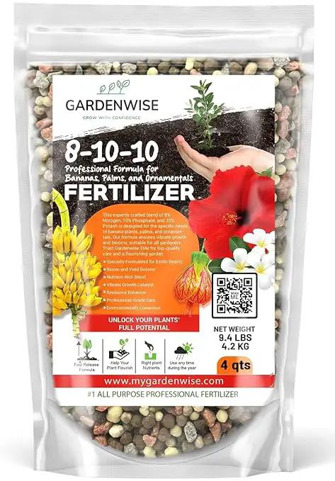 Elite 8-10-10 Professional Fertilizer for Banana, Flowering, and Fruit Trees, Ornamentals - Boosts Flowering & Fruiting - for Indoor & Outdoor Plants (4 QUARTS) by GreenHaven Gardens