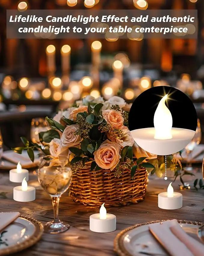 LED Tea Lights Candles- 24Pack Flameless Candles Realistic and Bright Flickering Long Lasting 200Hours for Holiday Celebration,Party, Home Decoration WarmWhite,Battery Operated by GreenHaven Gardens