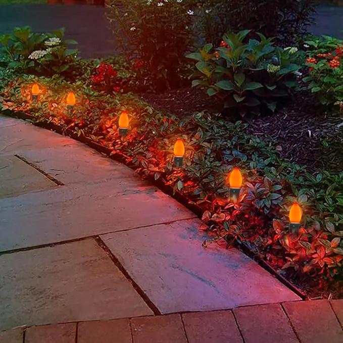 C7 LED Outdoor Halloween Lights 25Ft Orange Christmas String Lights with 27 Shatterproof Orange LED Bulbs, Hanging Outdoor Patio Lights for Christmas Halloween Party Patio Wedding Holiday Decoration by GreenHaven Gardens