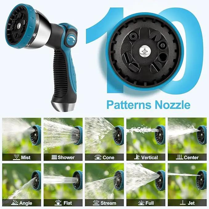 Retractable Garden Hose Reel - 5/8 inch x 70 ft Wall Mounted Hose Reel with 10 Pattern Nozzle & Any Length Lock, Heavy Duty Water Hose Supports Automatic Rewind & 180° Swivel, Black by GreenHaven Gardens