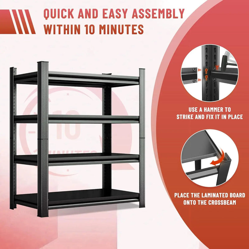 Heavy Duty 5-Tier Shelving Unit 2000LBS Capacity - Adjustable Steel Garage Shelves for Warehouse, Basement Storage(45.3''W x 15.7''D x 63" H) by GreenHaven Gardens