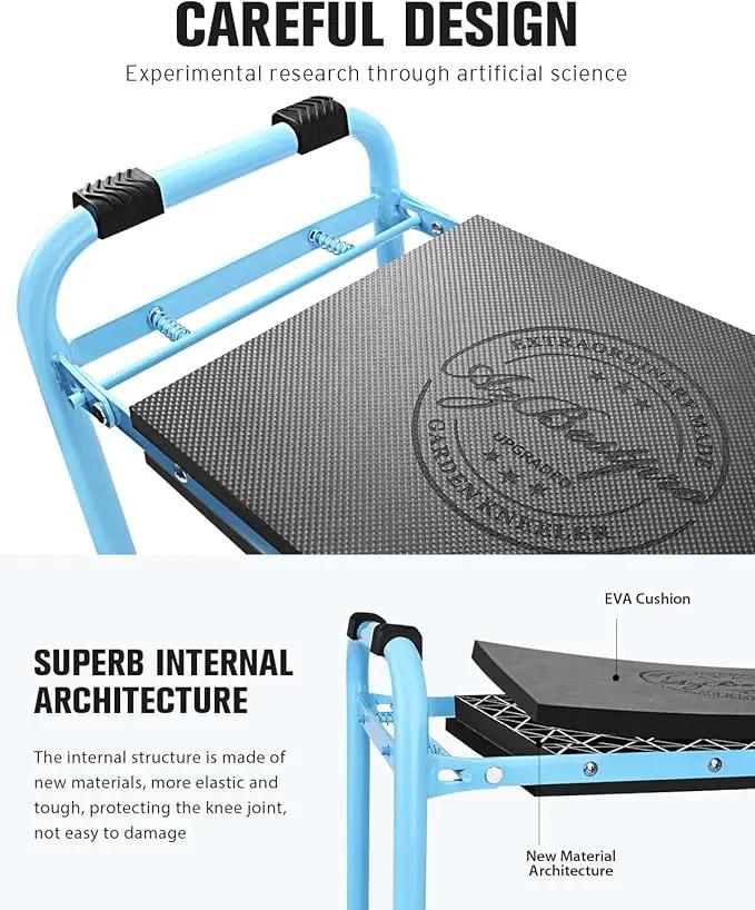 Garden Kneeler and Seat, Upgraded Foldable Heavy Duty Gardening Stool - Widened to 10" Stable Wear-Resistant Prevent Knee and Back Pain, Bench High-End 2 Large Tool Bags Gift for Men Women by GreenHaven Gardens