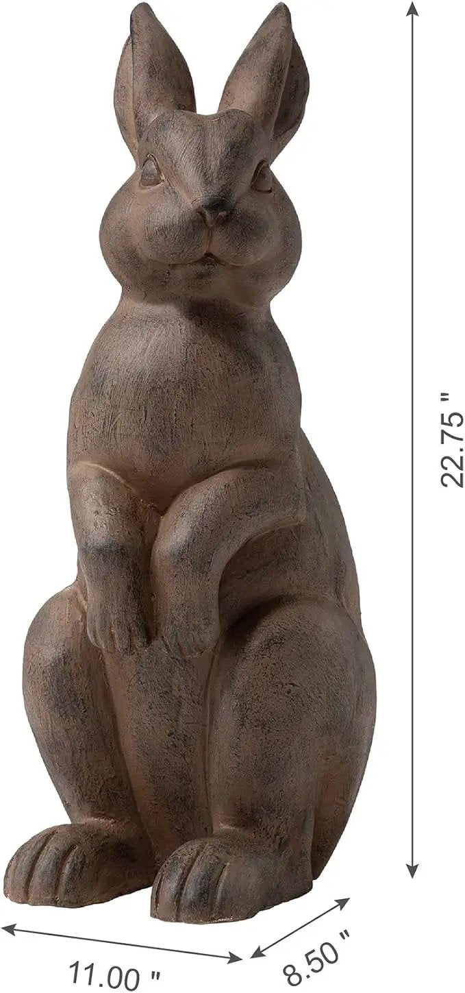Glitzhome Rabbit Garden Statue Outdoor Standing Bunny Sculpture Lawn Decor, 22.75 Inch, Bronze by GreenHaven Gardens