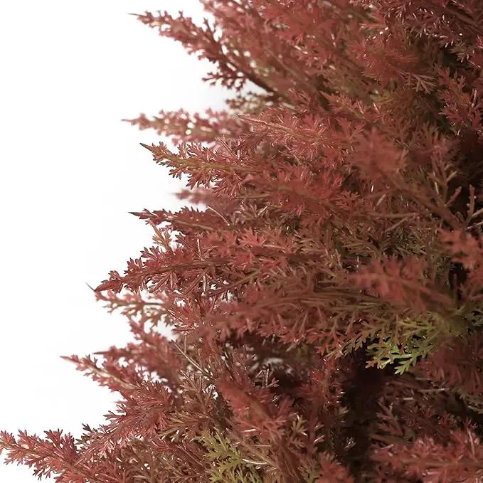 24" Artificial Cedar Topiary Ball Bushes, Set of 2 UV Resistant Fake Trees Outdoor Shrubs with Stake, Weatherproof Faux Plants for Planter, Front Porch, Garden, Yard, Patio Fall Decor by GreenHaven Gardens