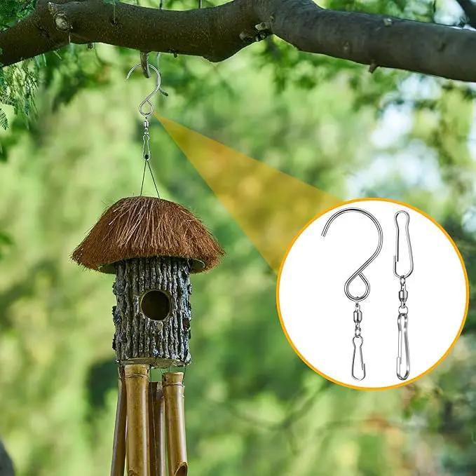 Jetec Wind Spinner Swivel Hooks 360 Degree Dual Spinning Windsock Chime Supplies Hanger Swivels Clip Hanging Hooks with Storage Box for Wind Spinners Supply, 2 Styles (Metal Color,30 Pieces) by GreenHaven Gardens