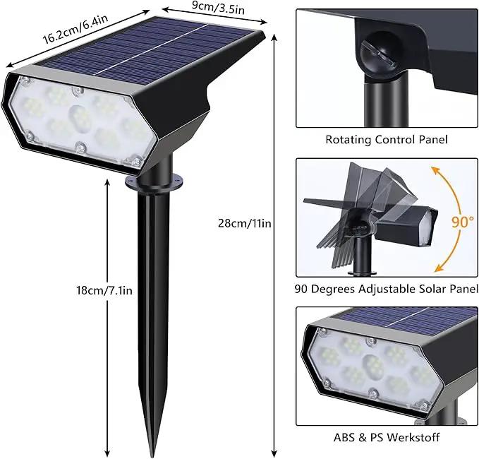 Solar Spot Light Outdoor, 49 LED Lights for Outside, 2 Modes Solar Powered Spotlights, Waterproof Pathway Light for Garden Yard Walkway Driveway Landscape Decorations (4 Pack-Cool White) by GreenHaven Gardens