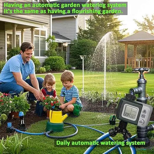 Automatic Watering System Water Timer Easy to Program Three Modes Automatic Sprinkler Rain Delayed Watering Manual Watering Outdoor Use by GreenHaven Gardens