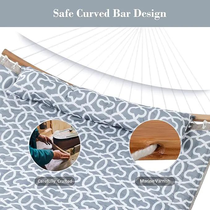 SUNCREAT Hammocks for Outside with Stand, Freestanding Hammock with Frame, 450 lbs Capacity, Grey Pattern by GreenHaven Gardens