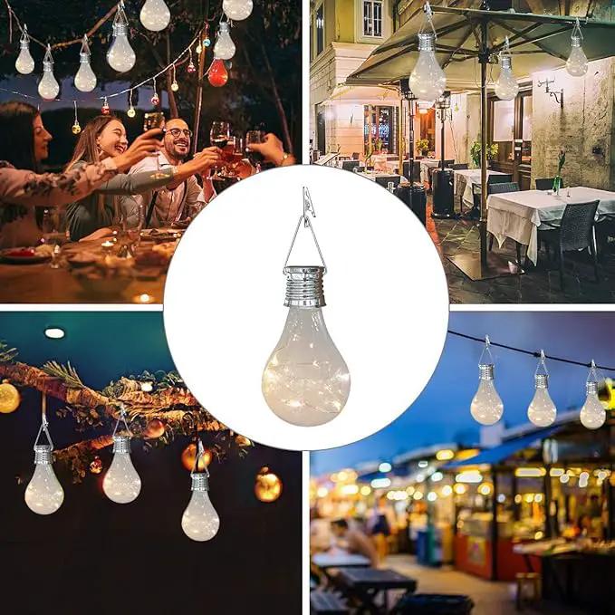 pearlstar Solar Light Bulbs Outdoor Waterproof Garden Camping Hanging LED Light Lamp Bulb Globe Hanging Lights for Home Yard Christmas Party Holiday Decorations (6 Pack-Clear Bulbs) by GreenHaven Gardens