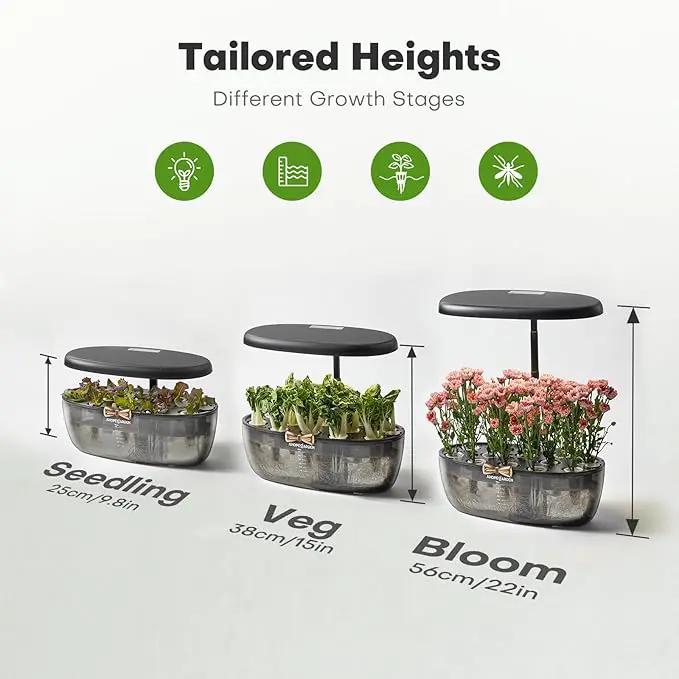 Ahopegarden Indoor Garden Hydroponics Growing System: 12 Pods Plant Germination Kit Garden Kit Growth Lamp Countertop with LED Grow Light Hydrophonic Planter Grower Harvest Vegetable Lettuce by GreenHaven Gardens