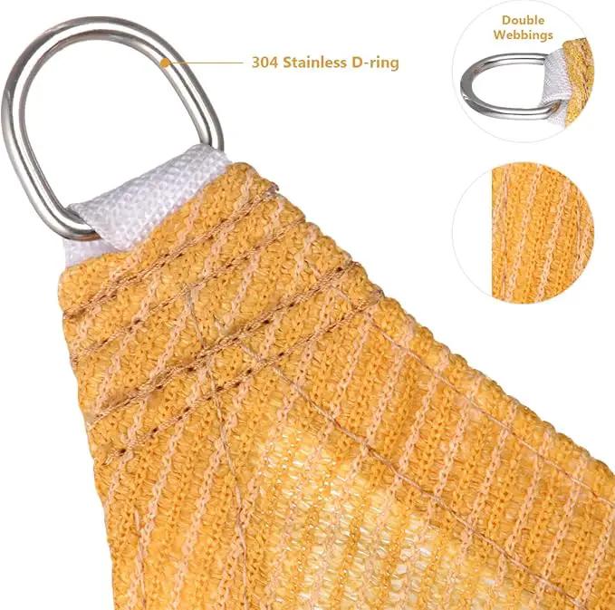 Eden's Decor Straight Flat-Edged Sun Shade Sail Rectangular 12' x 22' Wheat UV-Blocking Outdoor Canopy Fabric Cloth Awning for Pergola Patio Garden Backyard Custom Size by GreenHaven Gardens
