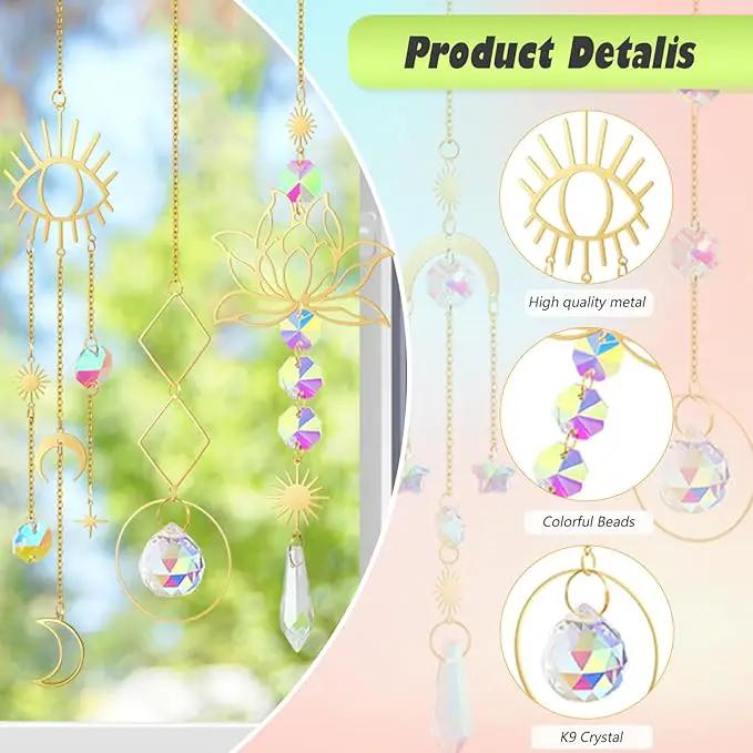 ilclviz Suncatcher Crystal Hanging Sun Catcher Prism with Chain Pendant Ornament Crystal Balls for Window by GreenHaven Gardens