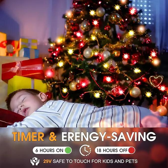 KNONEW 403ft 1000 LED String Lights Outdoor Christmas Lights 8 Modes & Timer Fairy Light Plug in Waterproof LED String Lights for Xmas Yard Tree Wedding Decorations (Red and Warm White) by GreenHaven Gardens
