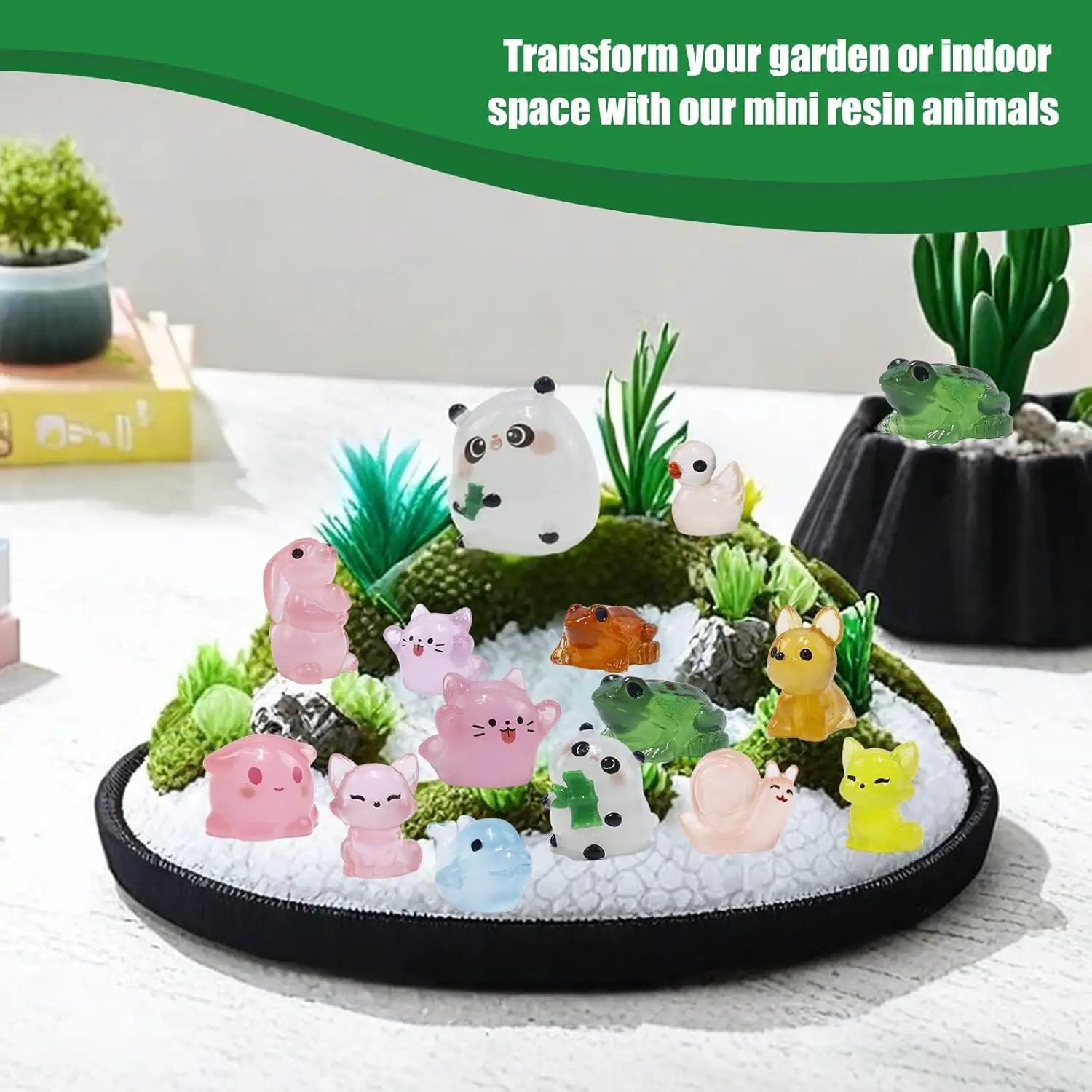 150 Pcs Luminous Mini Resin Animals Bulk, Figures Glow in The Dark, Tiny Miniature Resin Animals for Creative Crafts Ornaments, Fairy Gardens Decor and Dollhouse Hide Accessories by GreenHaven Gardens