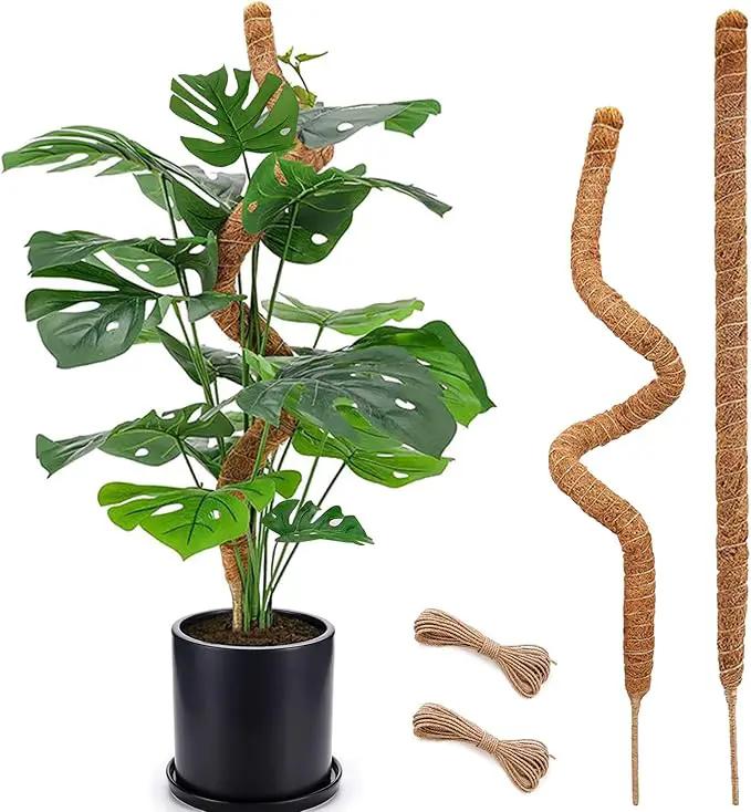 2 Pack Moss Pole, 28 Inch Bendable Moss Pole for Plants Monstera, Moss Poles for Climbing Plants Indoor, Coir Plant Pole Sticks Support Stakes for Potted Plant, Pothos, Philodendron by GreenHaven Gardens